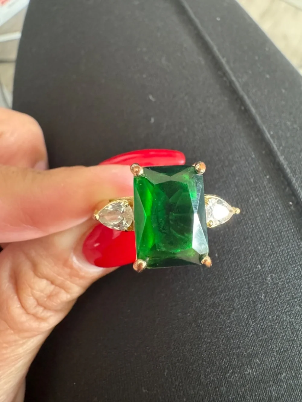 Gold Tone Fashion Statement Ring- Size 10